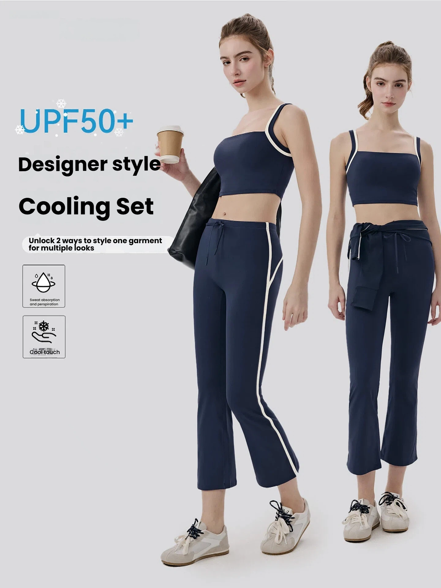 Pilates Yoga Outfit - Women's Vest Pants Sportswear Cooling Sensation