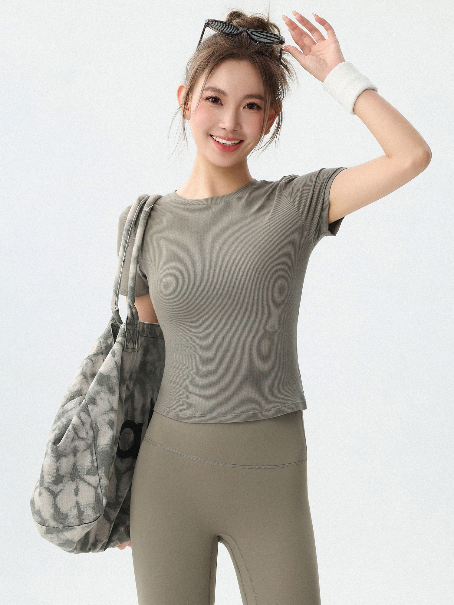 Pilates Yoga Fit - Women's Yoga Sportswear round Neck High