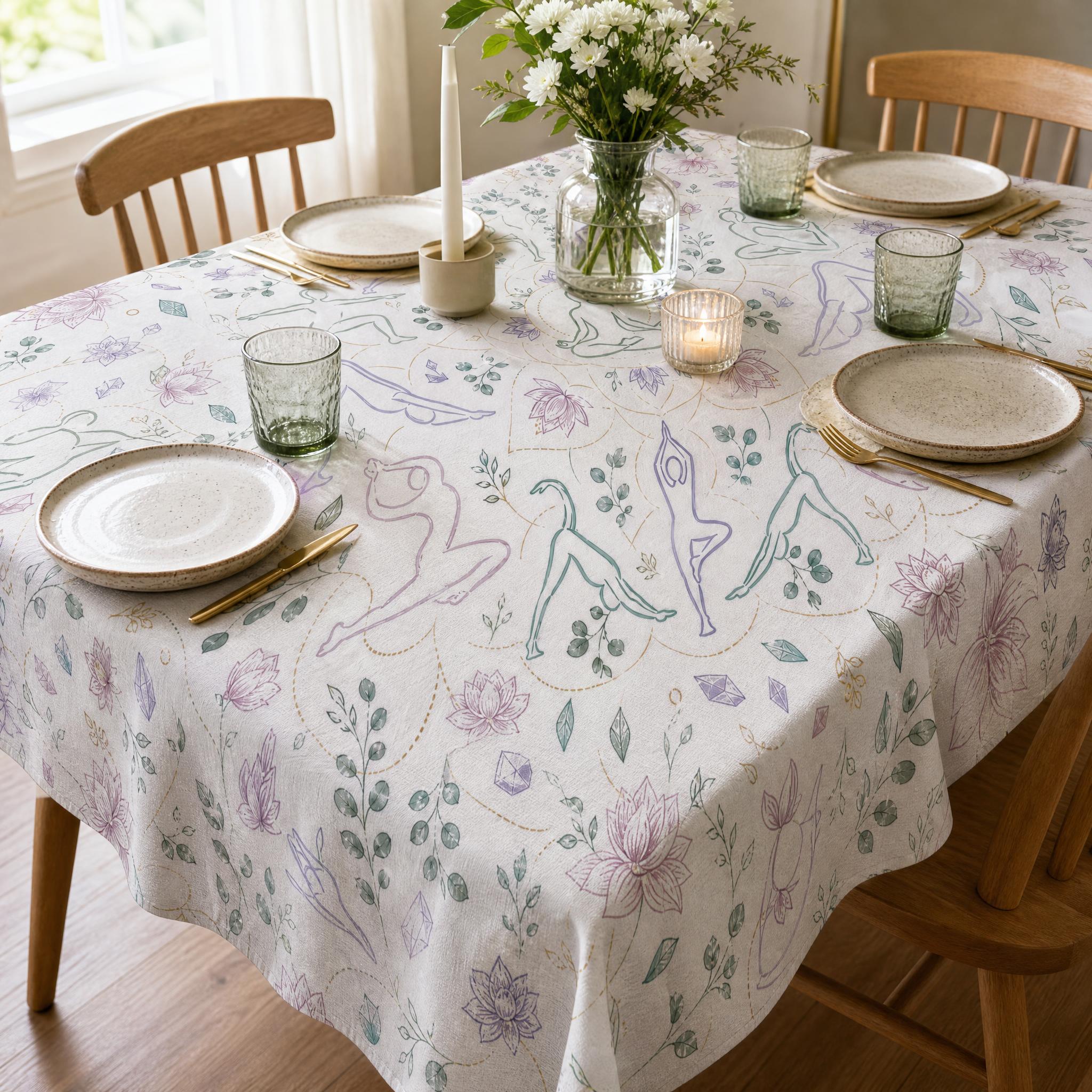 Pilates Yoga Gifts - Pilates & Yoga Tablecloth, Suitable For