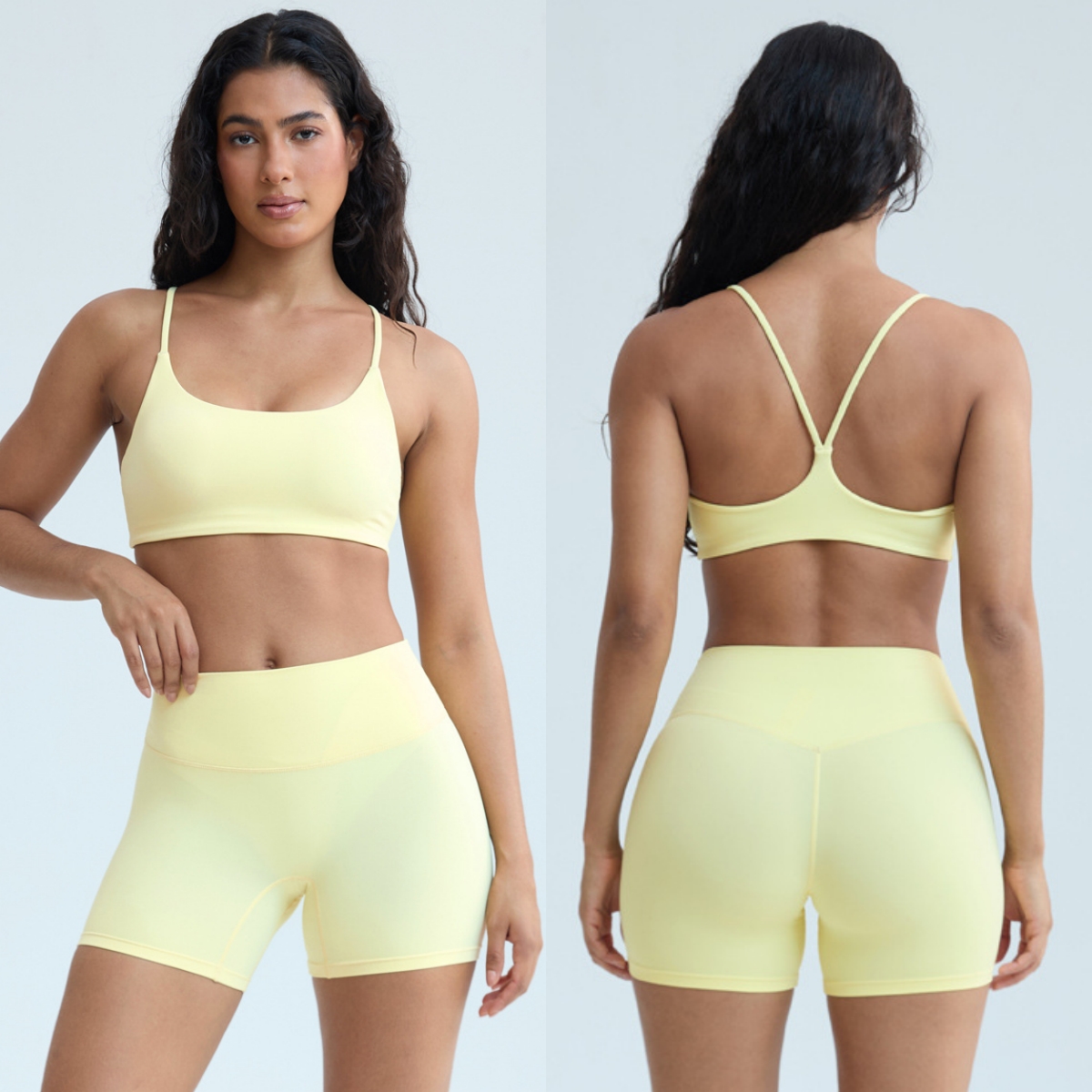 Pilates Yoga Outfit - Women 2Pcs Yoga Set Y-Back Sports
