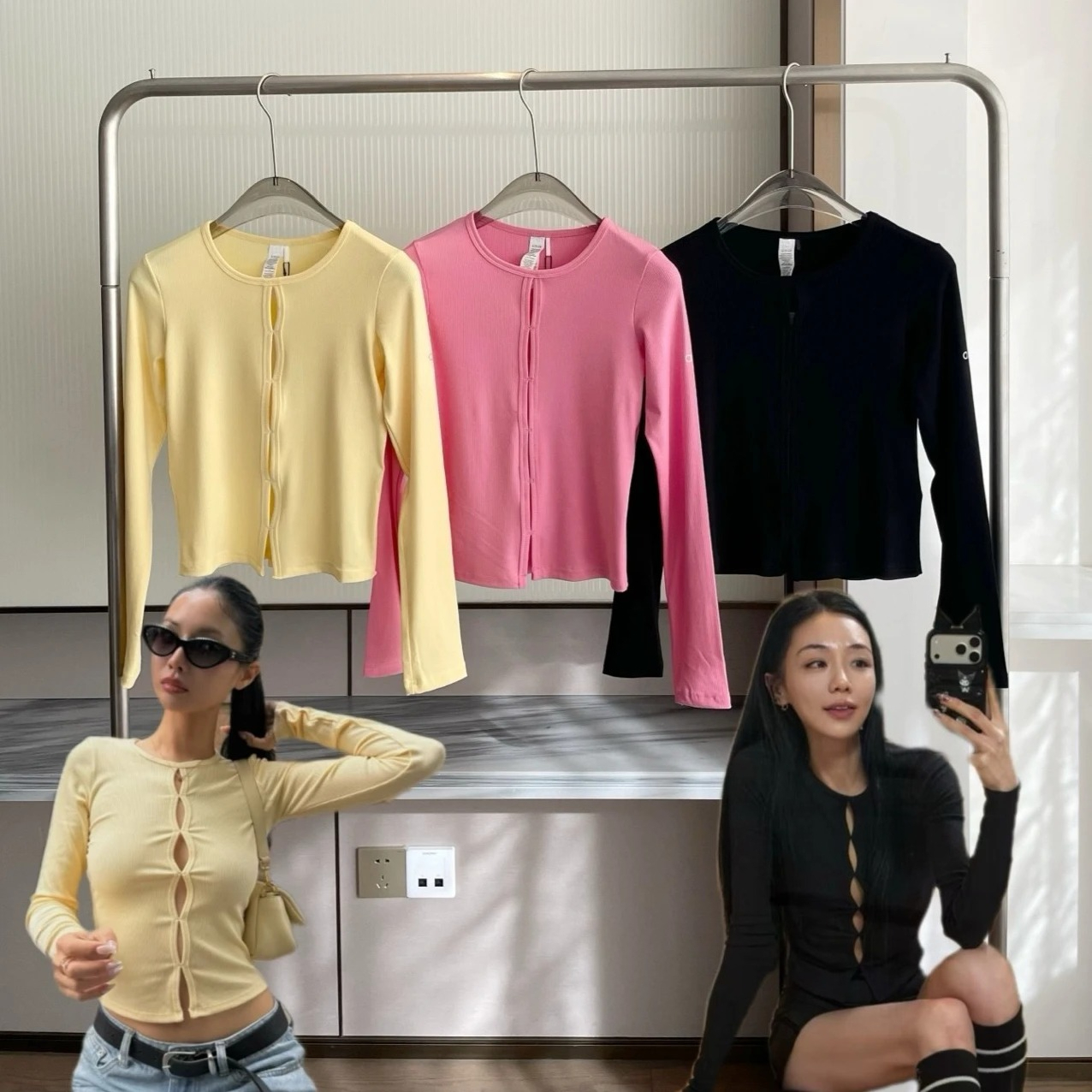 Pilates & Yoga Studio Alineacion - 2026 Summer Long-sleeved T-shirt Cotton Slim