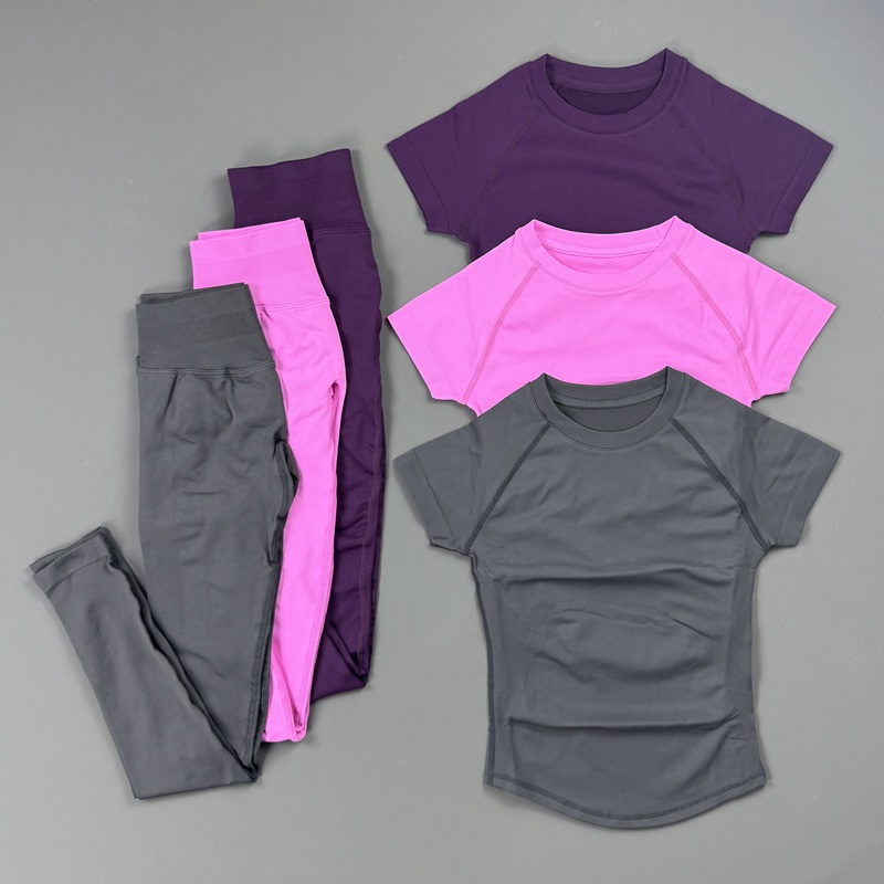 2Piece Gym Set Women Raglan Sh - Pilates Yoga Outfit recension och pris