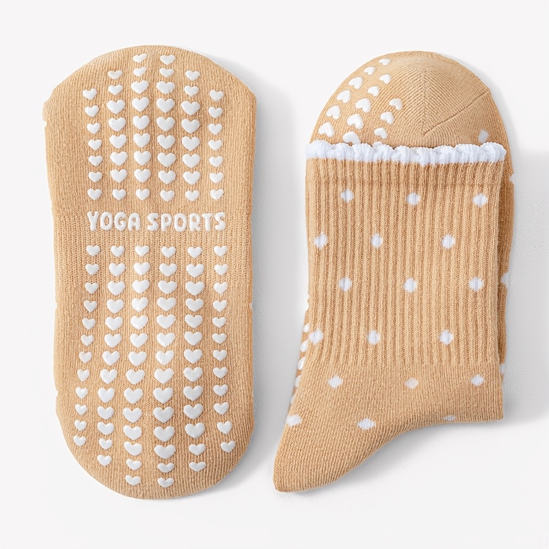 Women's brown yoga socks, whit - Pilates Yoga Gifts recension och pris