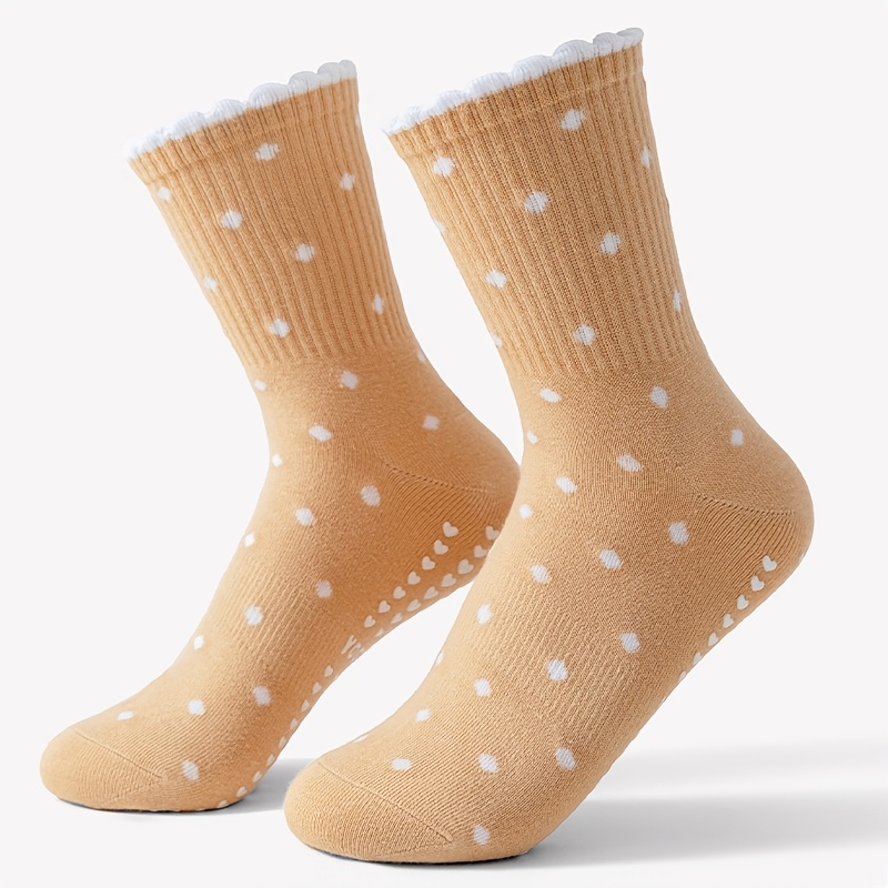 Women's brown yoga socks, whit - Pilates Yoga Gifts recension och pris