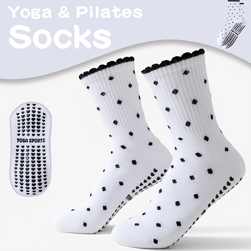 Women's white black-dot non-sl - Pilates Yoga Gifts recension och pris