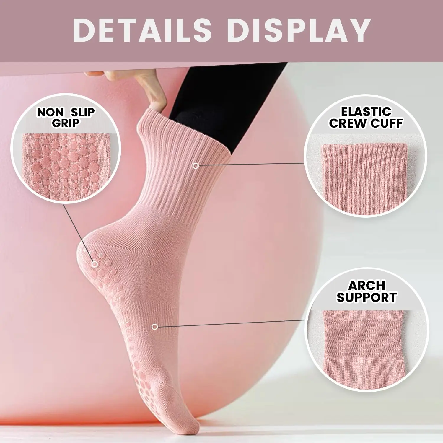 4 pairs of women's yoga socks, - Pilates & Yoga Studio Alineacion recension och pris