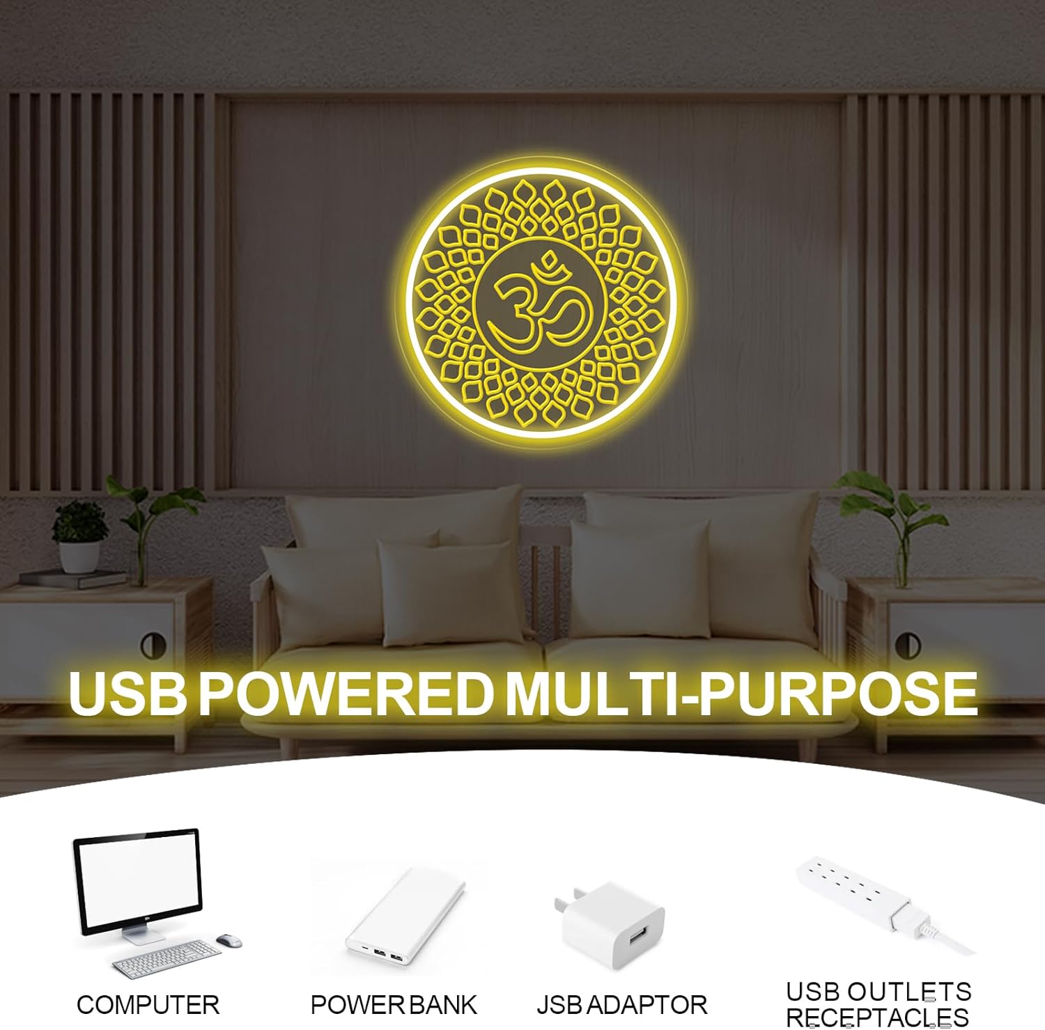 Om Buddha Neon Sign USB Powere - Pilates Yoga Gifts recension och pris