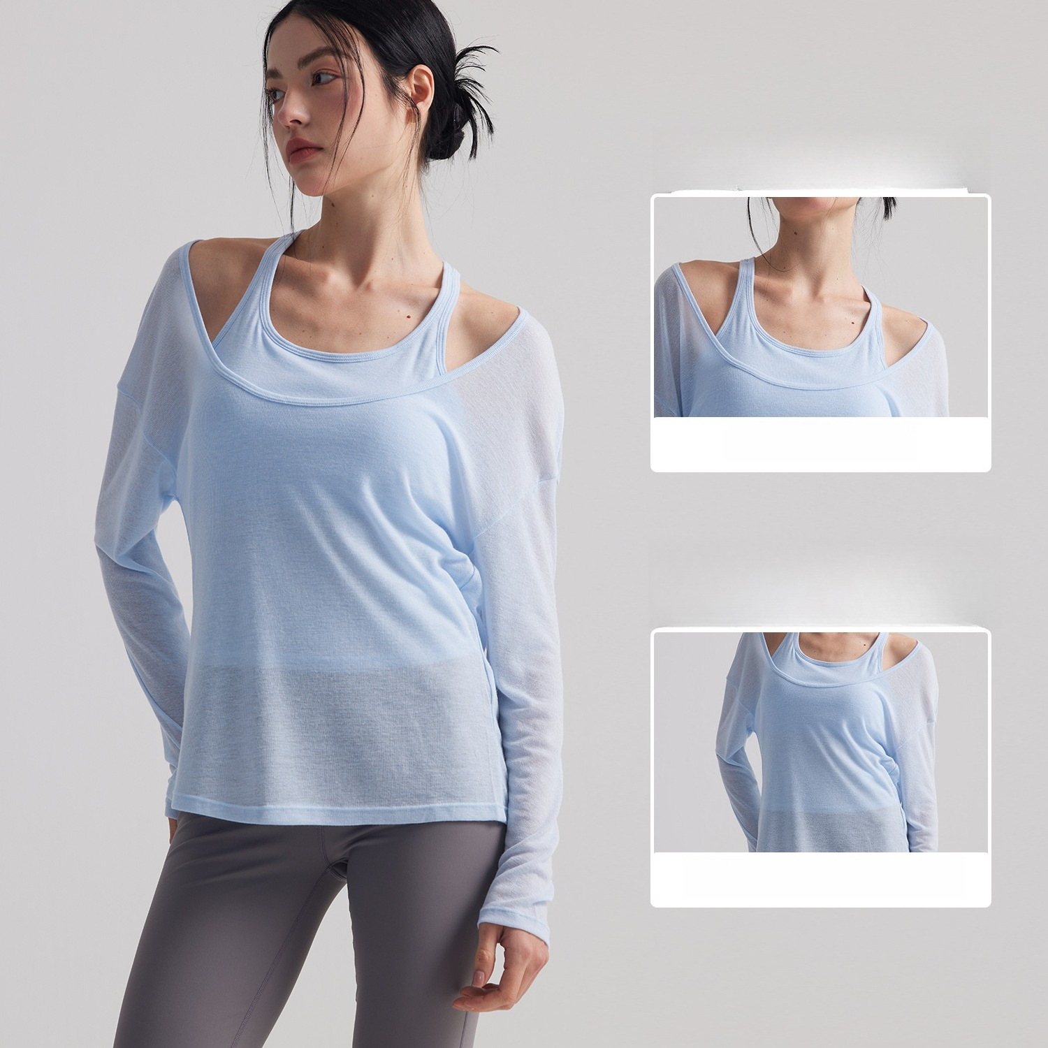 Women Loose Semi Sheer Long Sl - Pilates Yoga Outfit recension och pris