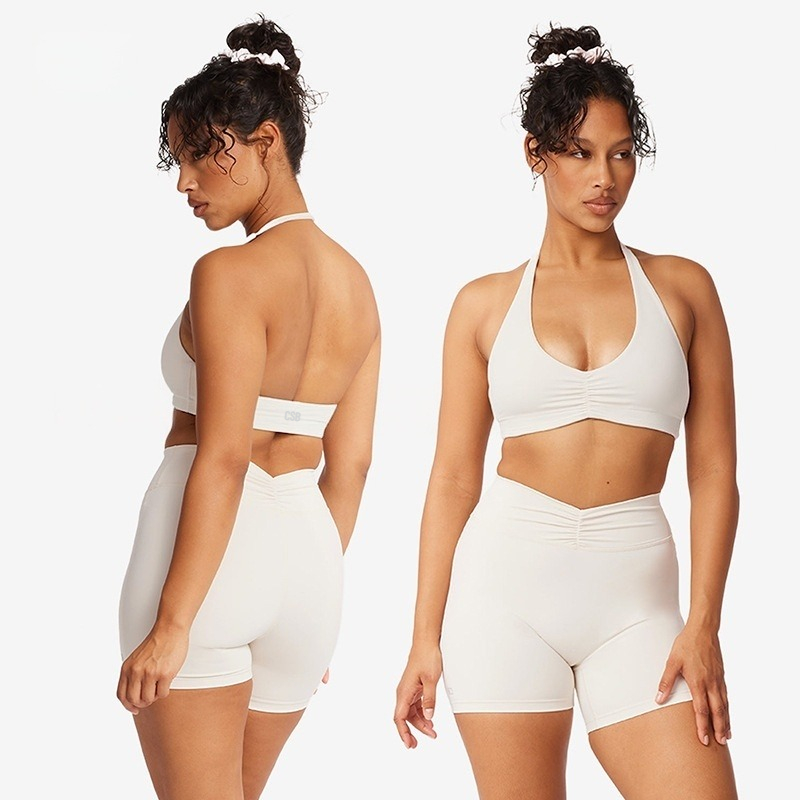 CSB Halter V Neck Scrunch Spor - Pilates Yoga Outfit recension och pris